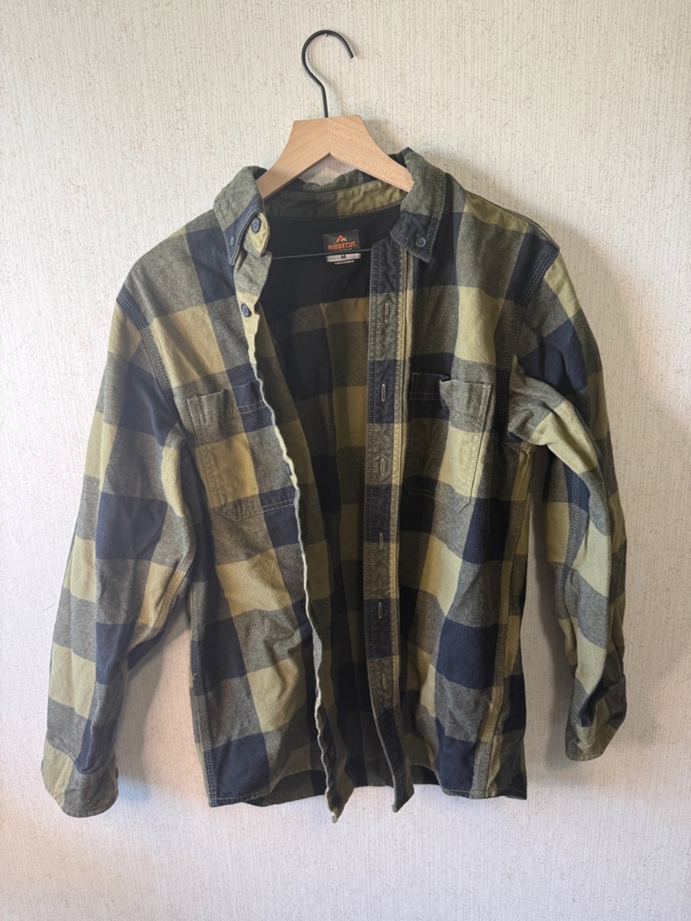 Rugged Workwear Olive & Black Plaid Shirt Jacket